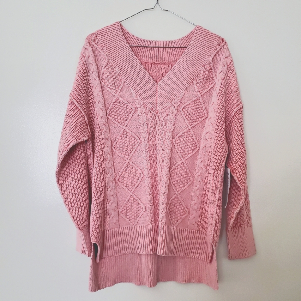 Cable knit oversized sweater